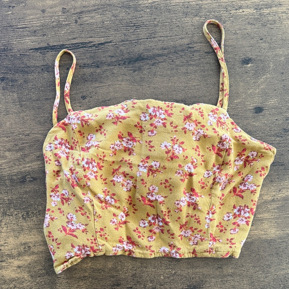 Aeropostale Mustard Floral Top